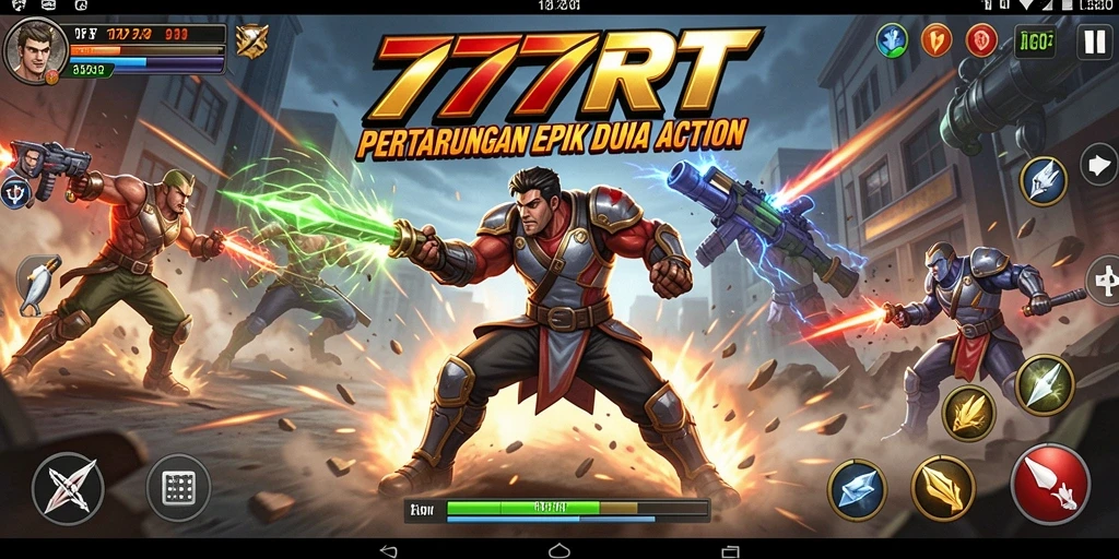 Tampilan aksi mendebarkan dalam gameplay 777RT.