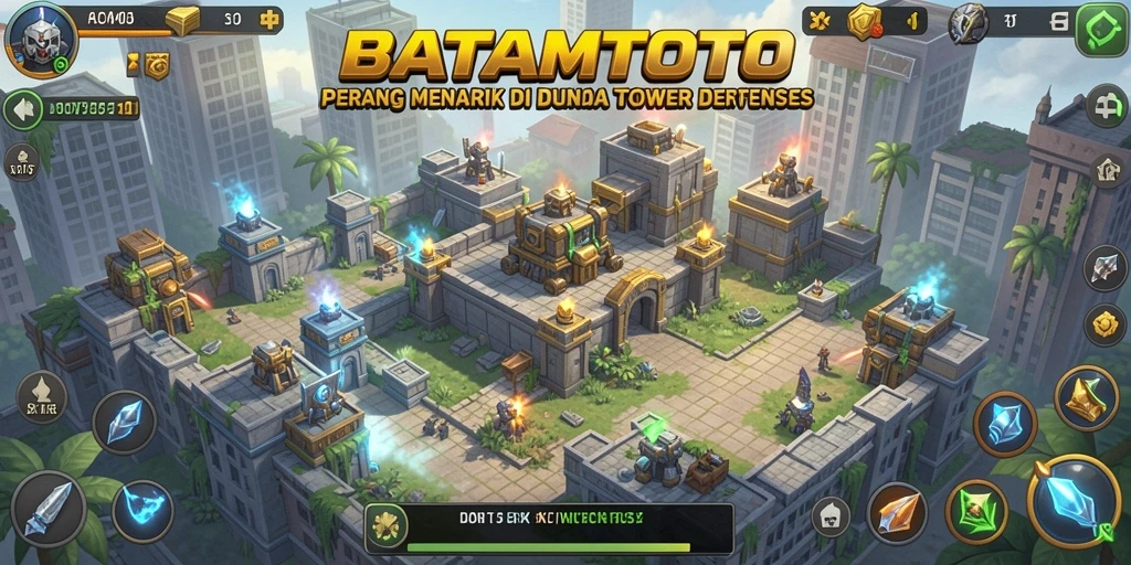 Tampilan seru gameplay Tower Defense di BATAMTOTO.