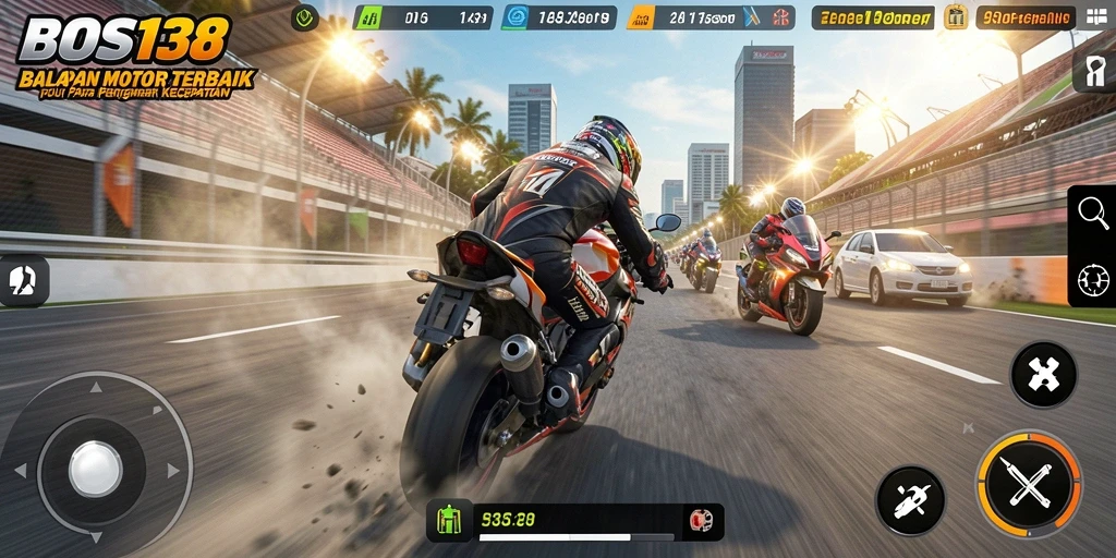Gameplay balapan motor yang seru dan mendebarkan di BOS138.