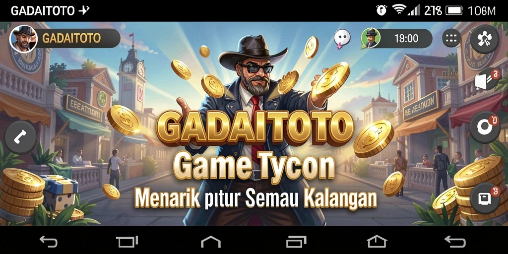 Screenshot GADAITOTO menampilkan gameplay manajemen bisnis yang menarik dan interaktif.