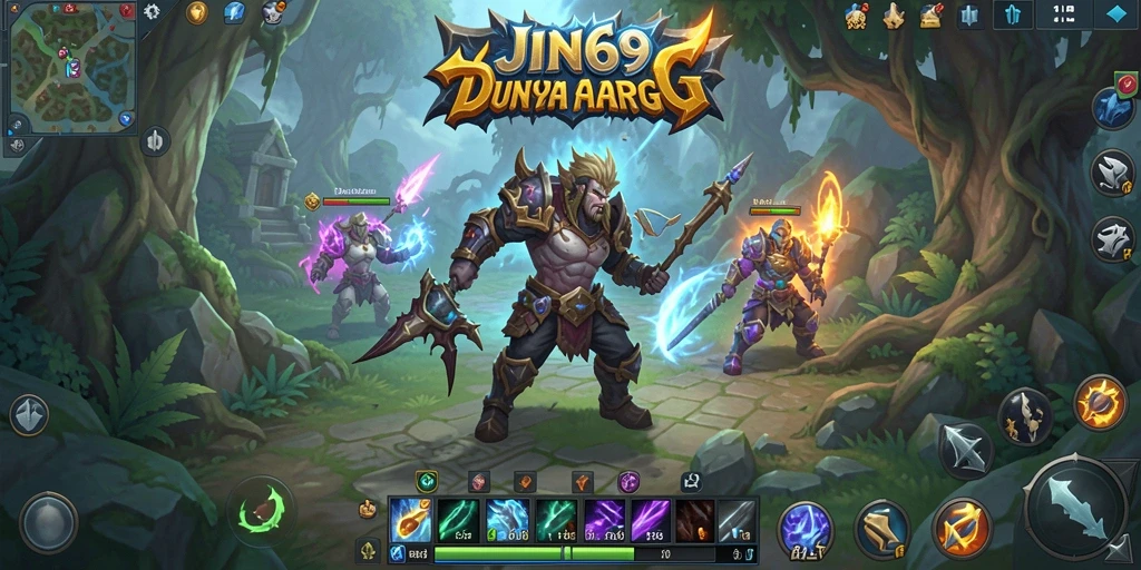 Screenshot utama JIN69 menunjukkan aksi seru dalam pertempuran ARPG.