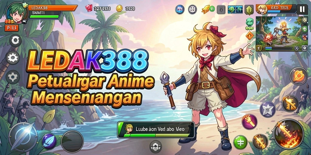 Screenshot LEDAK388 menampilkan aksi karakter Anime yang dinamis.