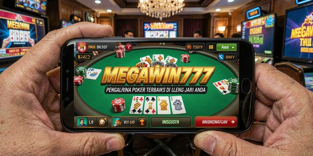 Tampilan permainan poker yang mendebarkan di MEGAWIN777.
